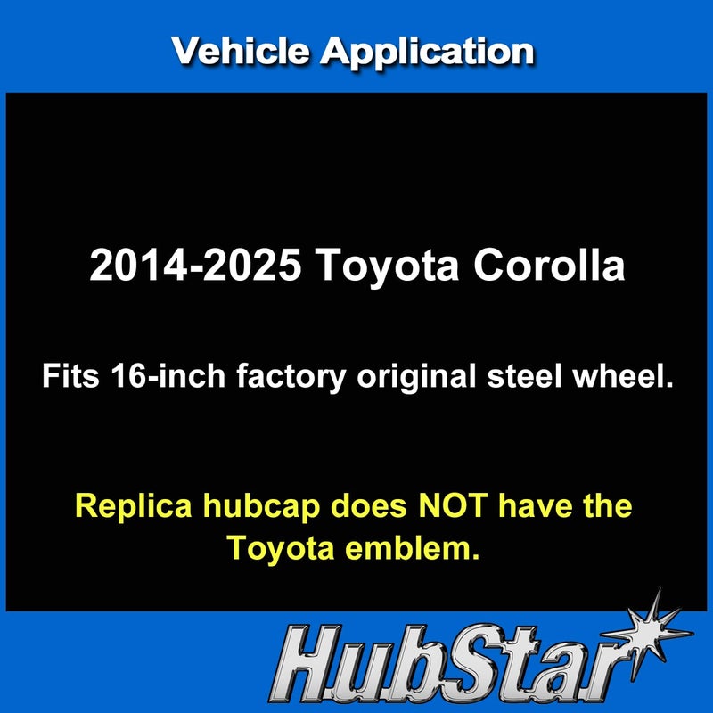 HubStar Replacement for Toyota Corolla 2014-2025 Hubcap, Premium Quality Sturdy 16-inch Silver Wheel Cover (4 Pieces) - Image 4