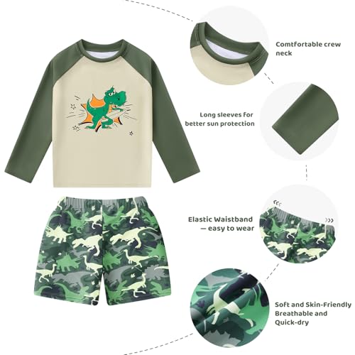 Redair Boys Rash Guard Swim Set Toddler Swim Suits Swimwear Rash Guard for 5T Swimsuit Boy - Image 4