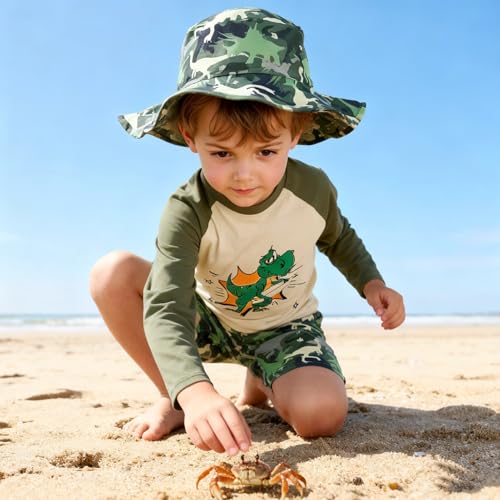 Redair Boys Rash Guard Swim Set Toddler Swim Suits Swimwear Rash Guard for 5T Swimsuit Boy - Image 3