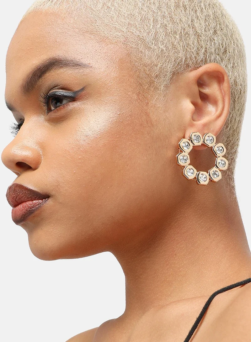 سوهي مسمار حجري مصمم للحفلات مطلي بالذهب