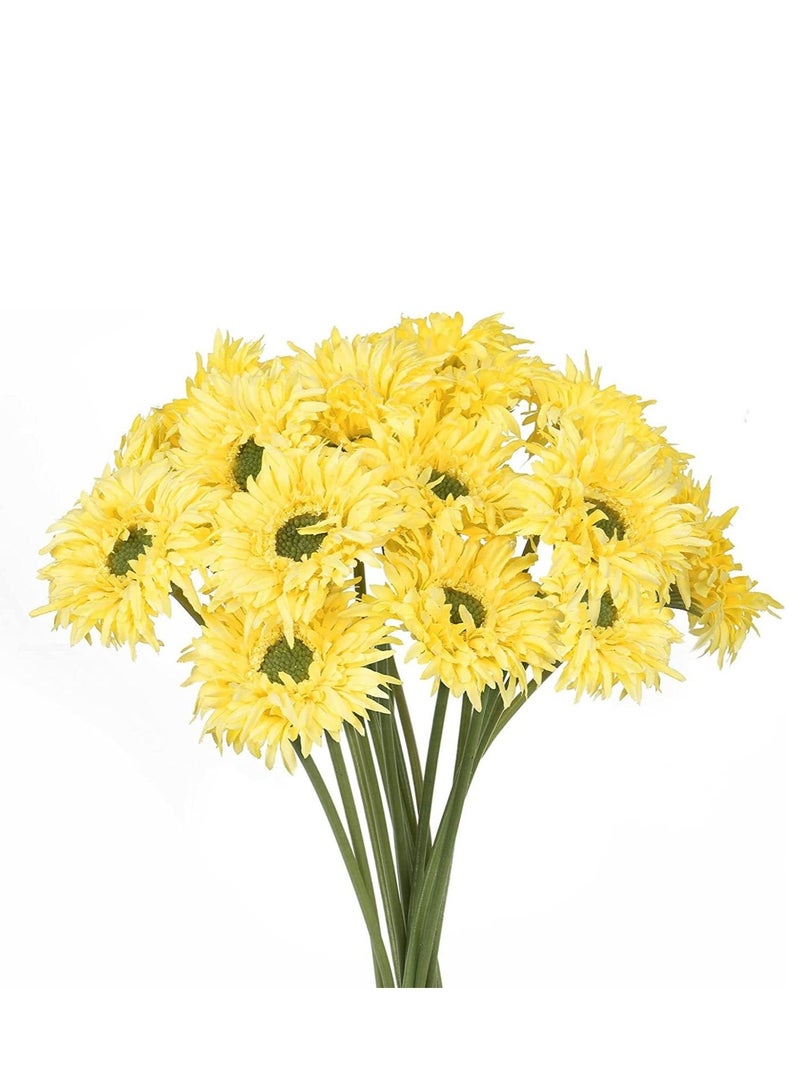 كابتن تيك Yellow Daisy Silk Flowers Gerbera Daisy Flowers, Realistic Daisies Bulk Fake Daisy Silk Flowers for Home Garden Party DIY Decor, Gerbera Daisy Bride Flowers Wedding Bouquet, 10.7” 15 PCS - Image 1