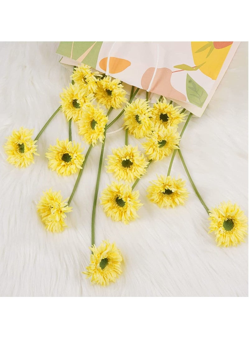 كابتن تيك Yellow Daisy Silk Flowers Gerbera Daisy Flowers, Realistic Daisies Bulk Fake Daisy Silk Flowers for Home Garden Party DIY Decor, Gerbera Daisy Bride Flowers Wedding Bouquet, 10.7” 15 PCS - Image 2