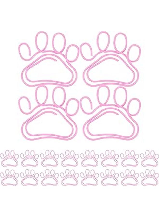 Pink Cat Claw Paper Clips 20pcs Metal Document Clamps For Office School Supplies - Image 1