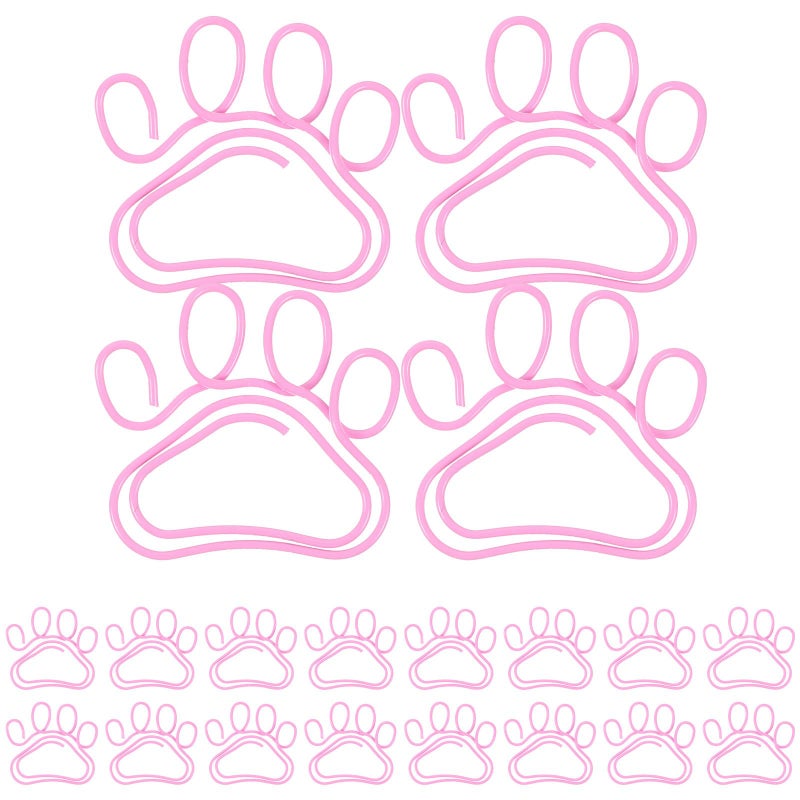 Pink Cat Claw Paper Clips 20pcs Metal Document Clamps For Office School Supplies - Image 2