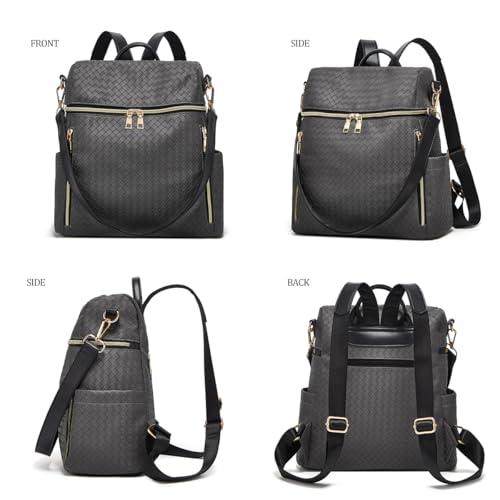Makes Backpack Purse for Women PU Leather Travel Satchel Handbag Convertible Design Bag with Purse 2 Piece - Image 3