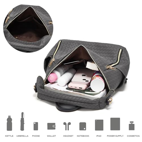 Makes Backpack Purse for Women PU Leather Travel Satchel Handbag Convertible Design Bag with Purse 2 Piece - Image 4