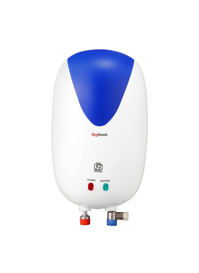 DIGISMART DIGISMART 3Kva Instant 3 Ltr Full Abs Body Special Anti Rust Coating Tank Wall Mounted Geyser With 5 Year Warranty Premium White Blue  - Image 1