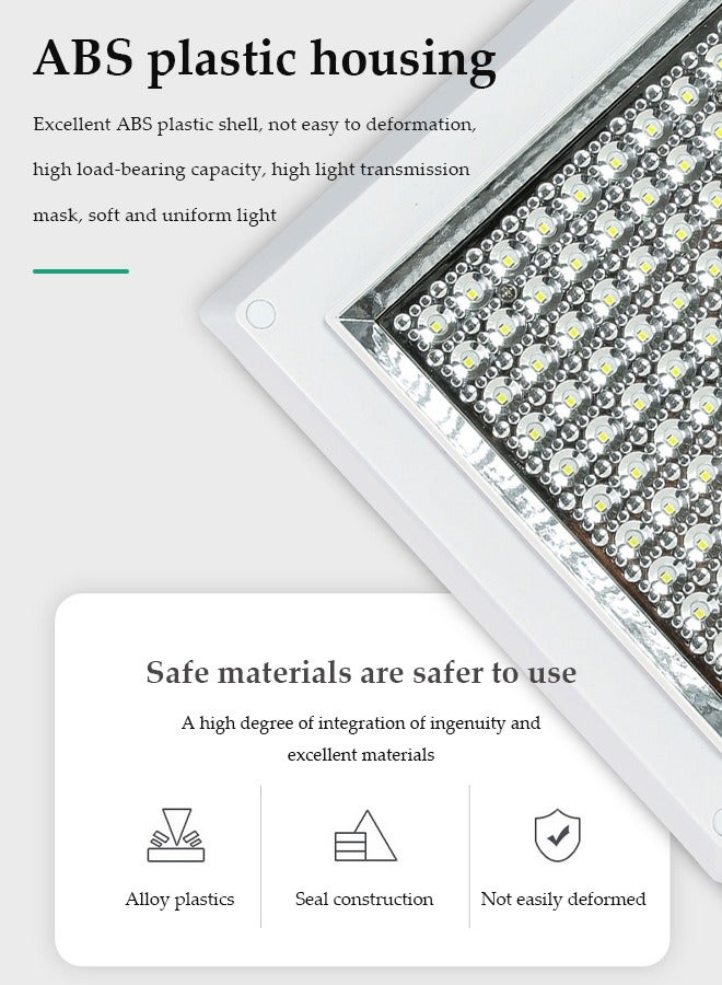 DUNISO Led Ceiling Light, Square Kitchen And Bathroom Light, Ceiling Panel Light, 6500K, 12W, Energy Saving, Easy To Clean, Suitable For Balconies, Corridors, Kitchens, Toilets, 267*267mm  - Image 4