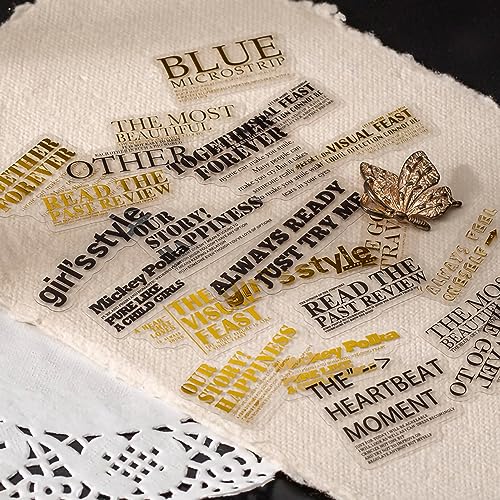 Yoksas 240Pcs Black Golden Foil Sentence Quote Stickers,Transparent Junk Journal Inspirational Word Decals for Scrapbook Supplies Planner Laptops Resin Art - Image 2
