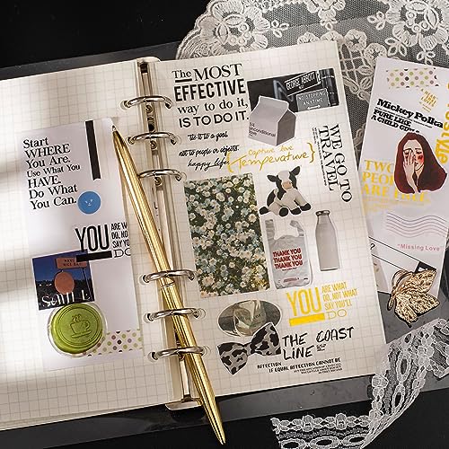 Yoksas 240Pcs Black Golden Foil Sentence Quote Stickers,Transparent Junk Journal Inspirational Word Decals for Scrapbook Supplies Planner Laptops Resin Art - Image 4