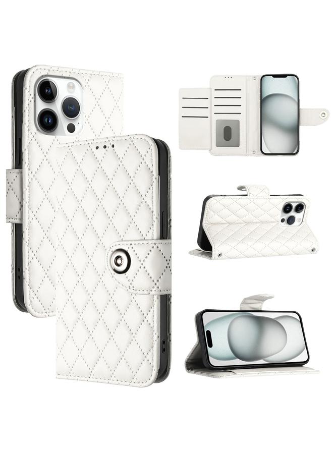 اس-توب جراب هاتف iPhone 16 Pro Max مصنوع من الجلد بتصميم معيني مع حبل تعليق - Image 1