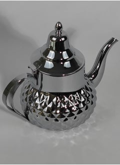HTH Classic Moroccan Style Engraved Design Coffee Dallah Pot Rustproof Premium Stainless Steel Teapot Mirror Finish Coffee Kettle Easy Pour Spout Tea Kettle with Hinged Lid and Ergonomic Handle Dishwasher Safe Induction Safe Teapot for Office Home 0.8/1.2/1.6/2 L  - Image 5