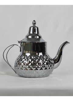 HTH Classic Moroccan Style Engraved Design Coffee Dallah Pot Rustproof Premium Stainless Steel Teapot Mirror Finish Coffee Kettle Easy Pour Spout Tea Kettle with Hinged Lid and Ergonomic Handle Dishwasher Safe Induction Safe Teapot for Office Home 0.8/1.2/1.6/2 L  - Image 2