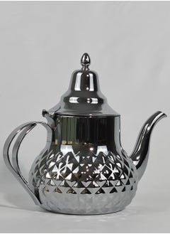 HTH Classic Moroccan Style Engraved Design Coffee Dallah Pot Rustproof Premium Stainless Steel Teapot Mirror Finish Coffee Kettle Easy Pour Spout Tea Kettle with Hinged Lid and Ergonomic Handle Dishwasher Safe Induction Safe Teapot for Office Home 0.8/1.2/1.6/2 L  - Image 4