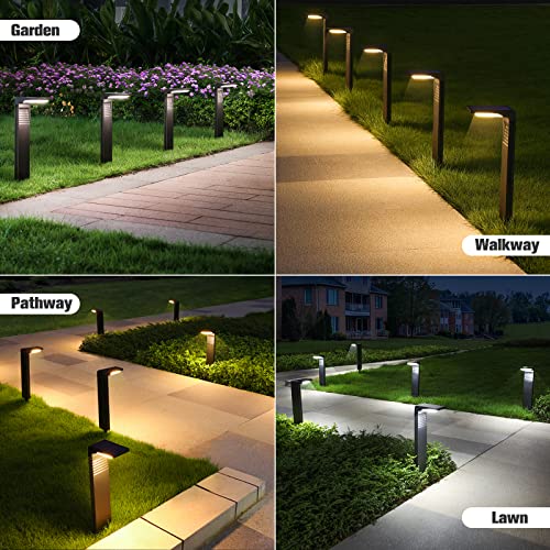 JOFIOS Solar Pathway Lights 4 Pack with Warm White and Cool White Mode, Modern Solar Path Lights Outdoor Waterproof, Perfect Solar Lights for Backyard, Lawn, Driveway, Walkway, Garden Decorative. - Image 3