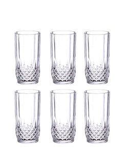Aktnil Aktnil Square Water Glass Crystal Clear Champagne Glass Flute Wine Cut Wine Glasses Pack of 6  - Image 2