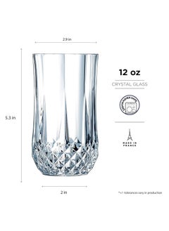Aktnil Aktnil Square Water Glass Crystal Clear Champagne Glass Flute Wine Cut Wine Glasses Pack of 6  - Image 5