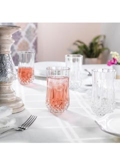 Aktnil Aktnil Square Water Glass Crystal Clear Champagne Glass Flute Wine Cut Wine Glasses Pack of 6  - Image 1