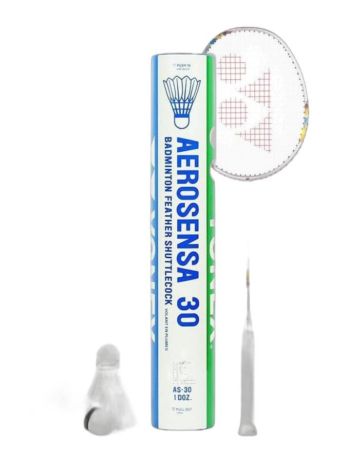 Yonex Nanoflare 700Play Silver Skyblue 4U5 + Aerosensa 30 Feather Shuttle Cock, Number 3 Pack - Image 1