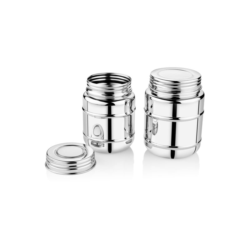 EMBASSY Stainless Steel Bottle/Jar/Storage Container with Threading Screw Cap, Pack of 2, Size 3, 500 ml - Image 3