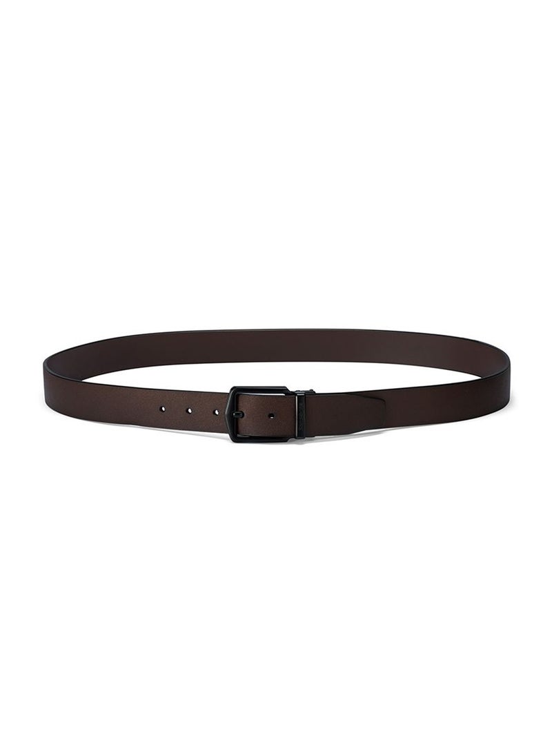 Samsonite Aamir II BIZ PIN Plate 02 Leather Belt, Brown|Stylish|Premium Quality|Hole Free Belt|Classic Pin - Image 5