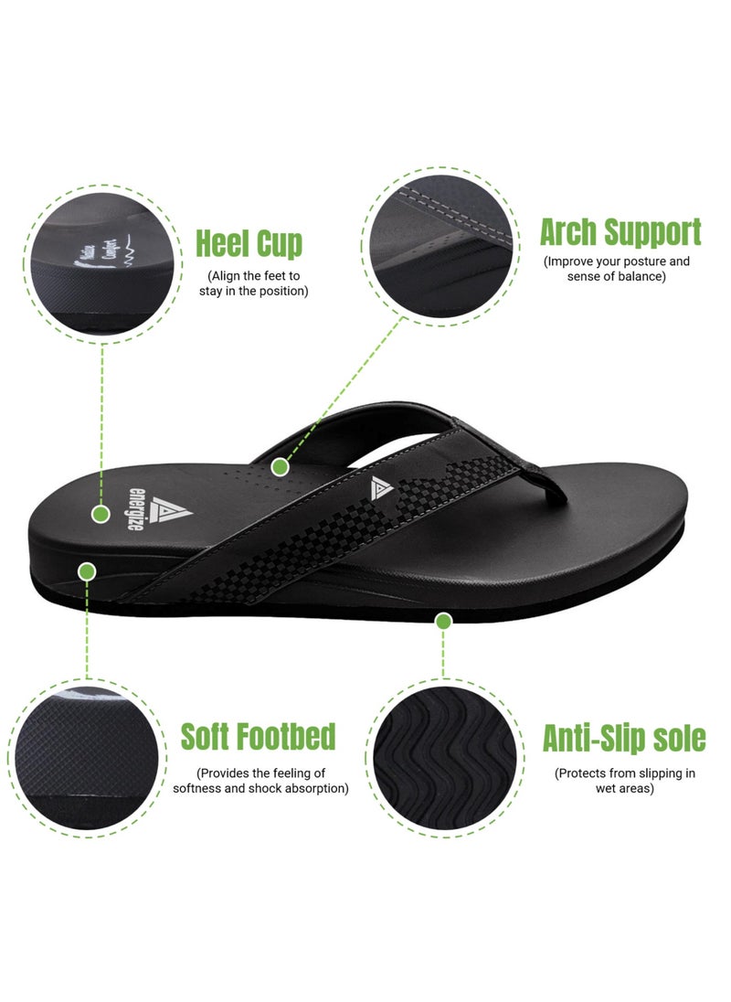 Native Comfort - Flip Flops for Men - Comfortable and Light Weight Slippers -PU Leather Sandals for Indoor/Outdoor/Beach- - Image 1
