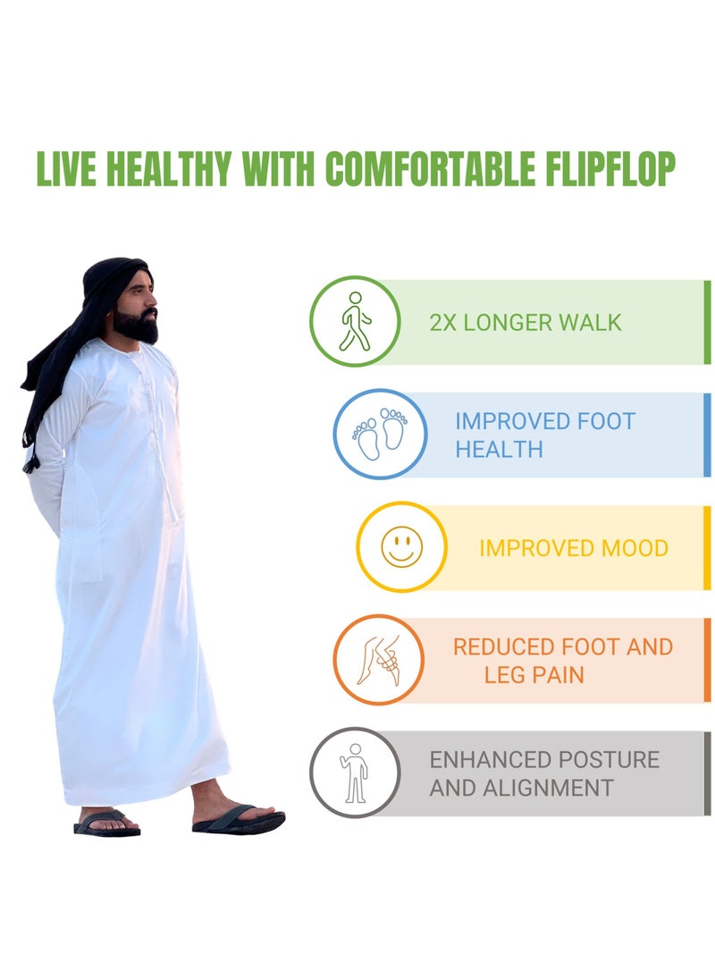 Native Comfort - Flip Flops for Men - Comfortable and Light Weight Slippers -PU Leather Sandals for Indoor/Outdoor/Beach- - Image 1