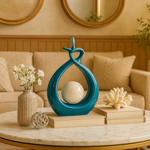 Xtore Beautiful Ceramic Spiral Design Statue for Home Decoration (Pack of 1, Sky) - Image 5
