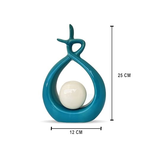 Xtore Beautiful Ceramic Spiral Design Statue for Home Decoration (Pack of 1, Sky) - Image 4