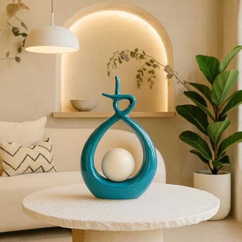 Xtore Beautiful Ceramic Spiral Design Statue for Home Decoration (Pack of 1, Sky) - Image 2