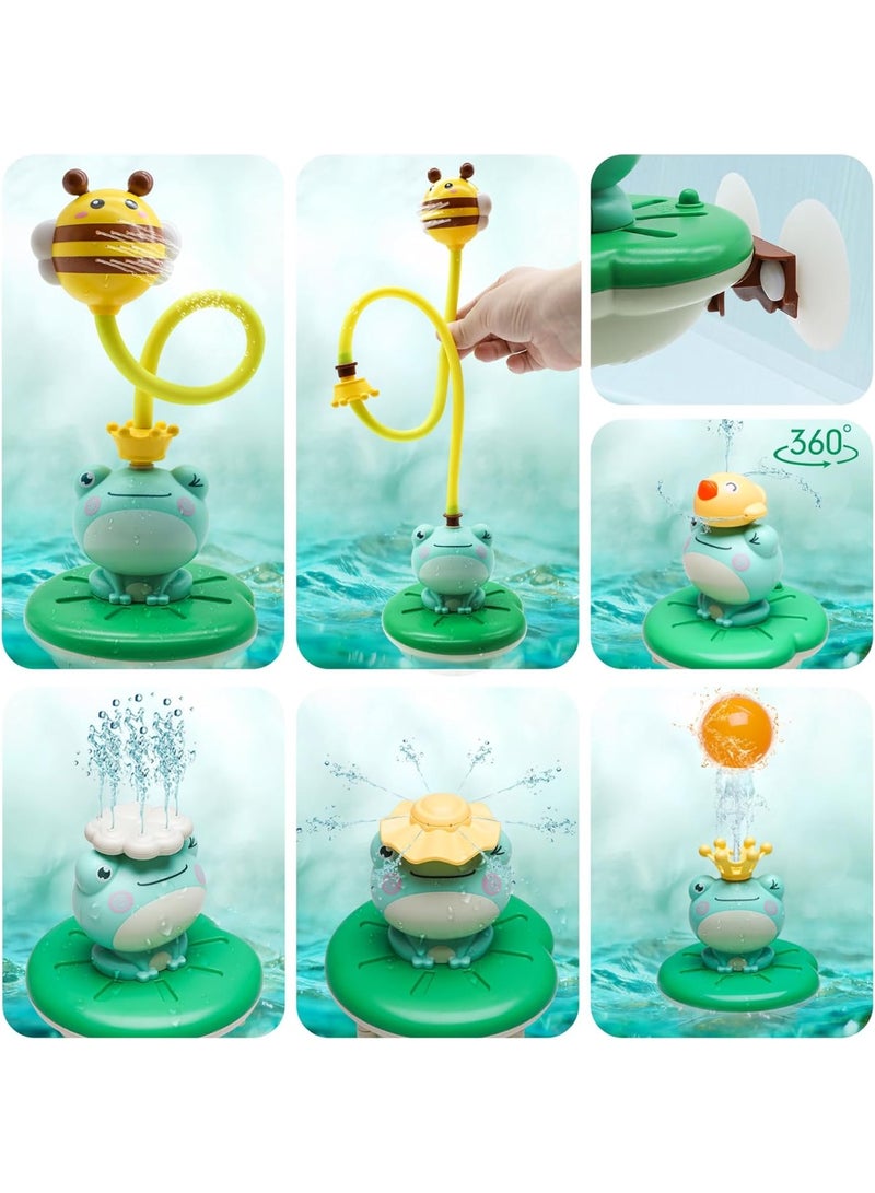 Frog Baby Bath Toy, Bathtub Toys for Kids, Bath Toy with Shower Head  4 Spray Water Sprinklers Bathtub Toys for Toddlers1-3, Swimming Pool Game Water Play Set Gift for Bathtub, Shower, Beach to Use - Image 4