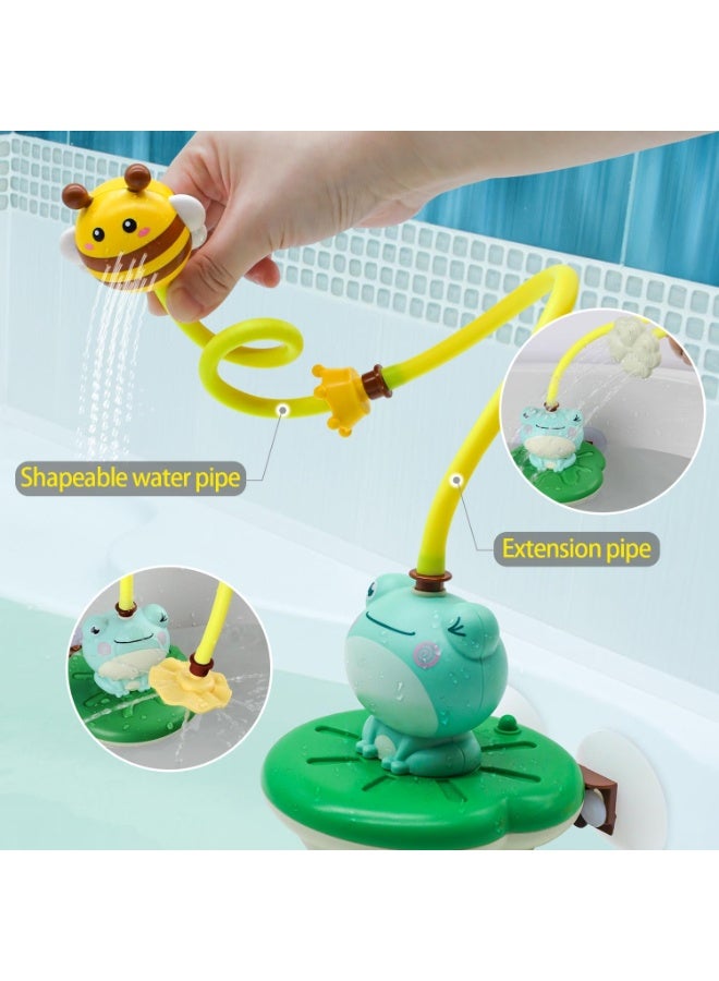 Frog Baby Bath Toy, Bathtub Toys for Kids, Bath Toy with Shower Head  4 Spray Water Sprinklers Bathtub Toys for Toddlers1-3, Swimming Pool Game Water Play Set Gift for Bathtub, Shower, Beach to Use - Image 3