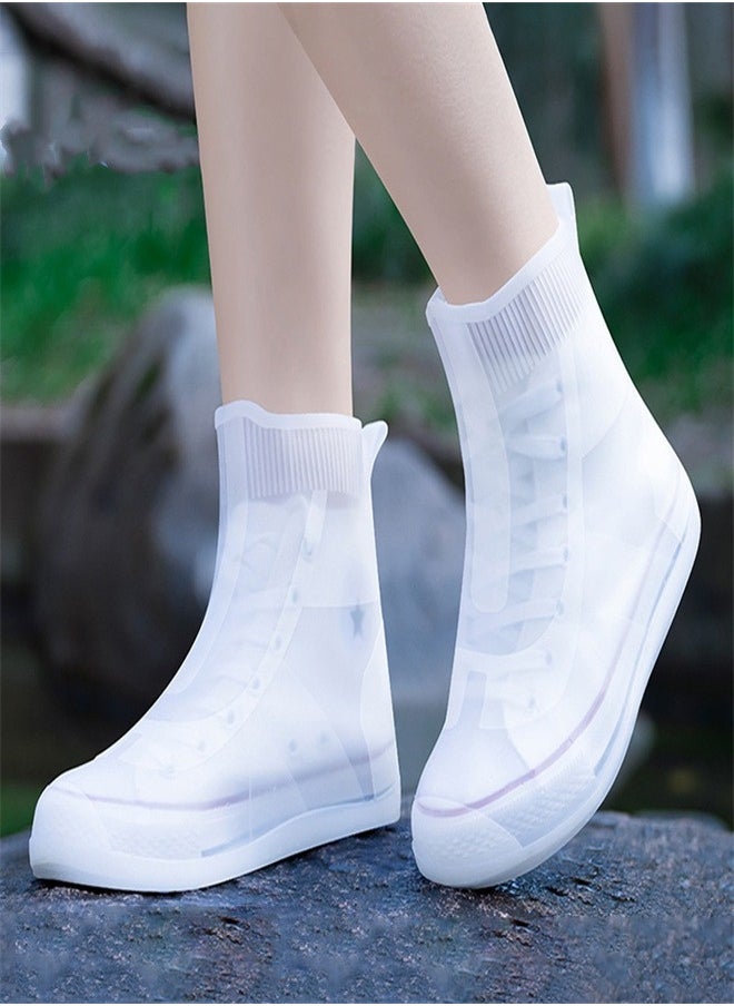 Loquat - Children's Mid Tube Rain Boots White - Image 1