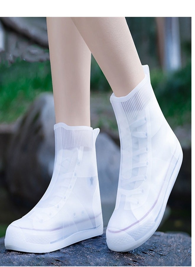 Loquat - Children's Mid Tube Rain Boots White - Image 1