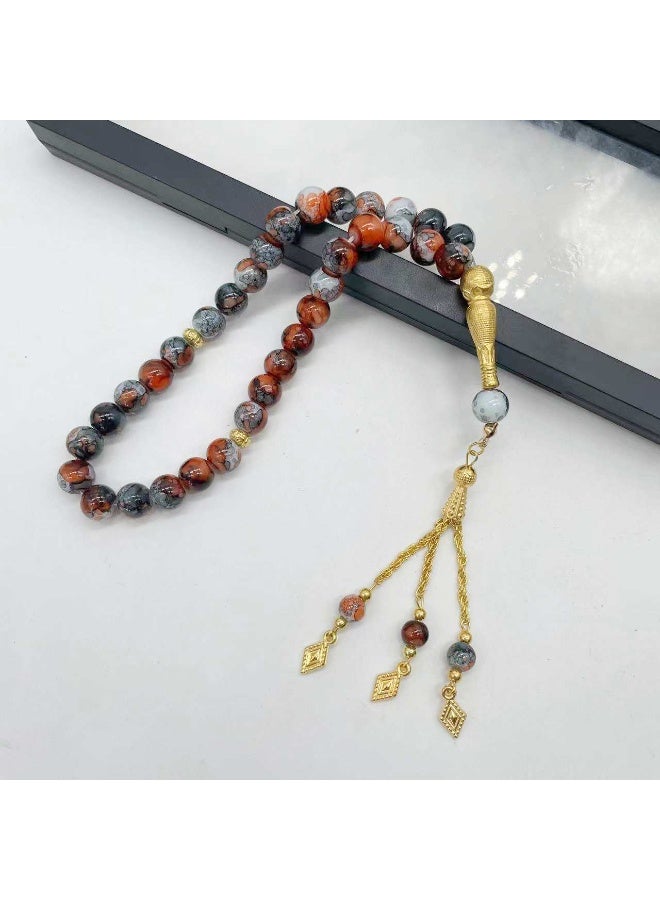 NIBEMINENT 33 Muslim Prayer Beads Grayish Red/10mm 