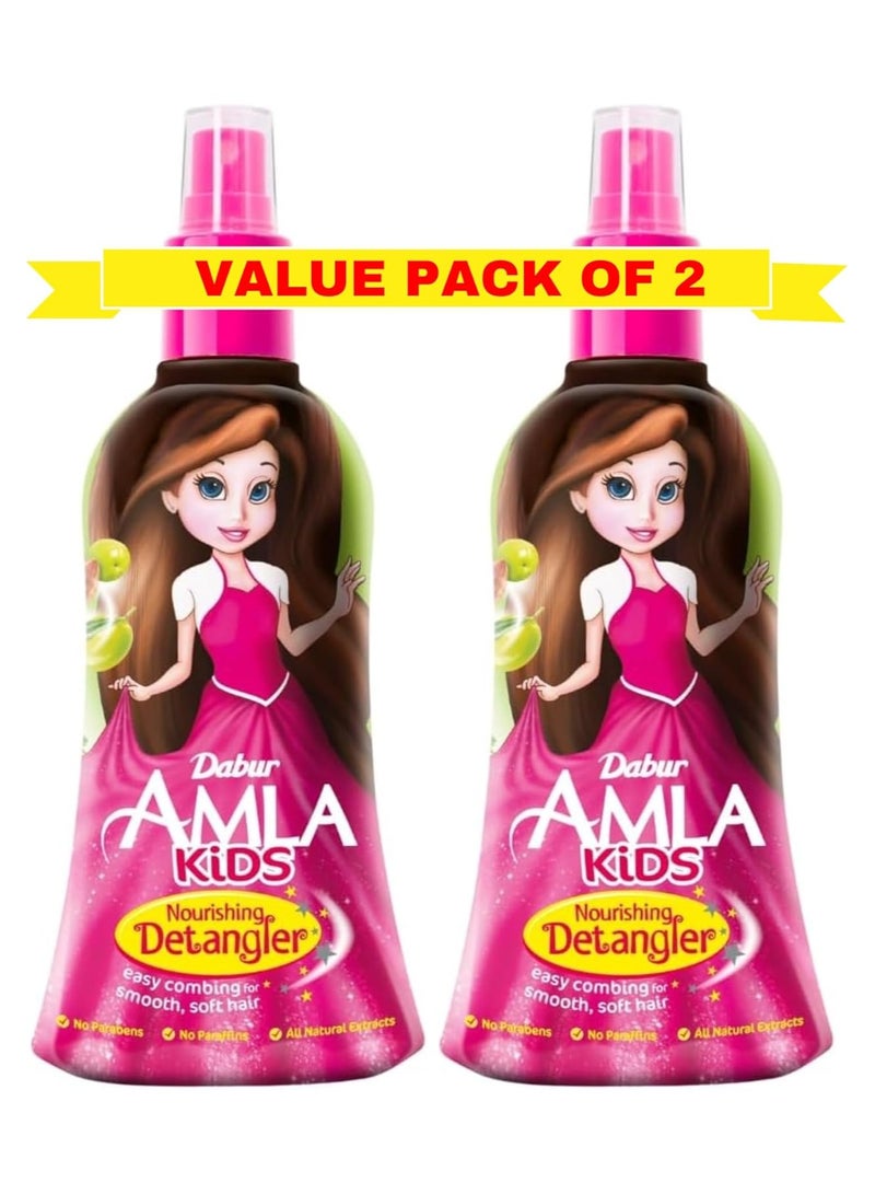 Dabur Dabur Amla Nourishing Kids Detangler (2x200ml) | Enriched with Amla, Olive, Almond, Natural Oils & Vitamin E | For Smooth & Soft Hair | Super Value Pack  - Image 1