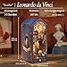 Tonecheer DIY Book Nook Kit for Adults 3D Puzzle Wooden Miniature House Kit Booknook Dollhouse Bookshelf Insert Decor Bookend with Dust Cover and LED Lights Gifts Leonardo da Vinci - Image 4