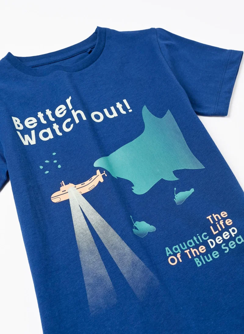 Zippy Pack 2 Cotton T-shirts for Boys 'Sea Creatures'