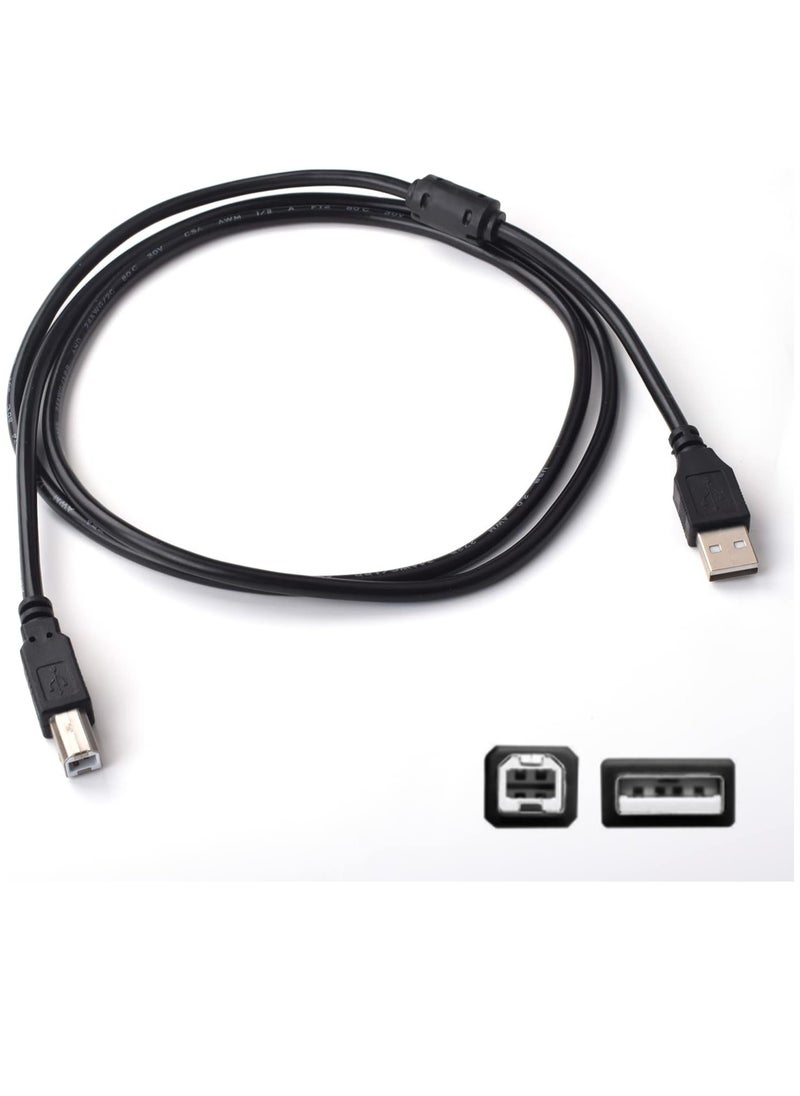 MIGOFAST - USB Printer Cable Cord to Computer Compatible with HP OfficeJet Pro 9025 9015 8740 8210 8020 8025 8035 7740 7110 6230 5740 5255 4650 4630 3830 250 200, Canon, Dell, Epson, Lexmark, Xerox, Samsung(5ft) - Image 1