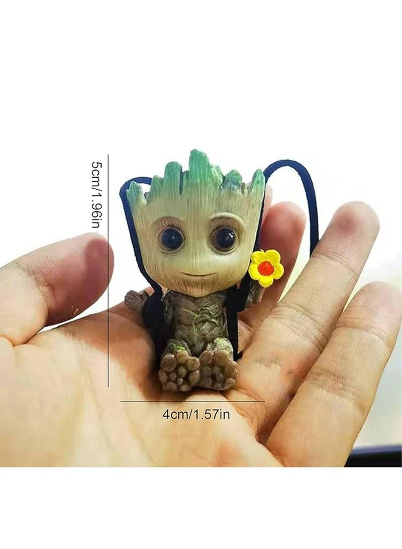 Car Hanging Accessories, Swing Smiling Little Tree Man Car Mirror Hanging Accessories with Aromatherapy Tablets, Car Mirror Suspension Decoration, Car Charm Decoration for Rearview Mirror Hanging - Image 2