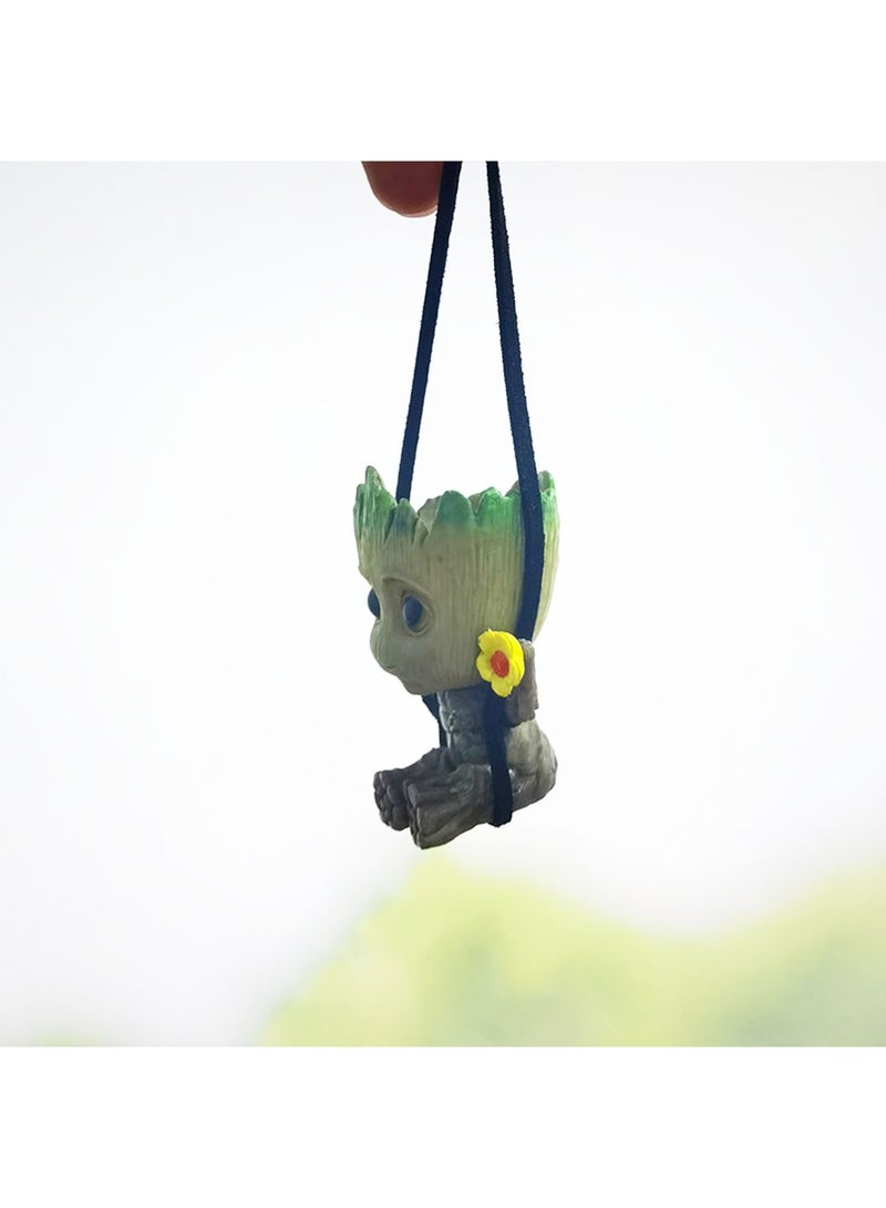 Car Hanging Accessories, Swing Smiling Little Tree Man Car Mirror Hanging Accessories with Aromatherapy Tablets, Car Mirror Suspension Decoration, Car Charm Decoration for Rearview Mirror Hanging - Image 4
