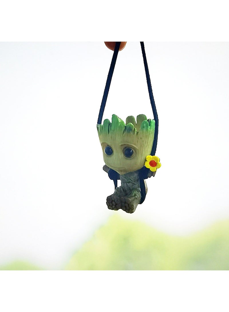 Car Hanging Accessories, Swing Smiling Little Tree Man Car Mirror Hanging Accessories with Aromatherapy Tablets, Car Mirror Suspension Decoration, Car Charm Decoration for Rearview Mirror Hanging - Image 3