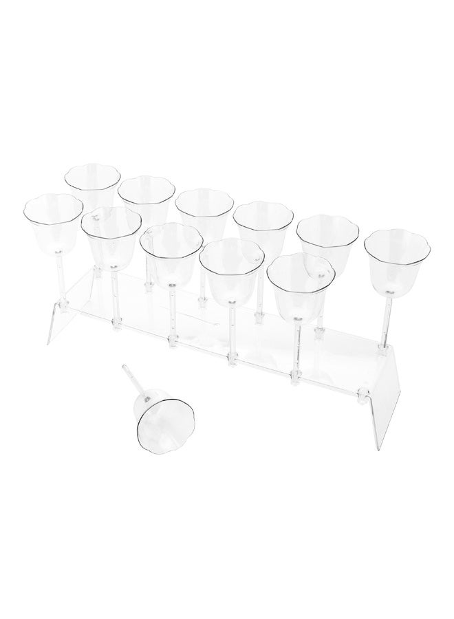 Restaurantware كؤوس شوت توليب سعة 1 أونصة، 10 أكواب شوت بلاستيكية قابلة للاستخدام مرة واحدة - تشمل صواني التقديم، ممتازة، أكواب حفلات بلاستيكية صغيرة شفافة، للفاكهة، الويسكي، التكيلا وكؤوس الجيلي - Image 1