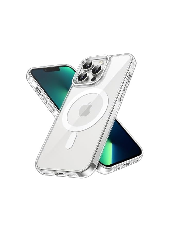 Jetech Magnetic Case for iPhone 13 Pro 6.1-Inch Compatible with MagSafe Wireless Charging, Shockproof Phone Bumper Cover, Anti-Scratch Clear Back (Clear) - Image 1