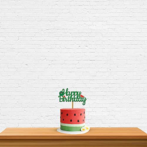 Festiko® Watermelon Theme Birthday Party Supplies and Decorations Items for Baby Boys/girls/Kids Supplies-6months/1st/One/(Happy Birthday Banner,Balloons,Cake Toppers,Cup Cake Topper, Ribbons)- 28 Pcs - Image 3