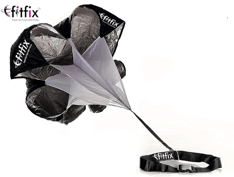 Fitfix ® Nylon Fabric 56" Resistance Training Speed Running Chute for Fitness Training Football Soccer Tennis Basketball Running Chute (Black) - Image 3