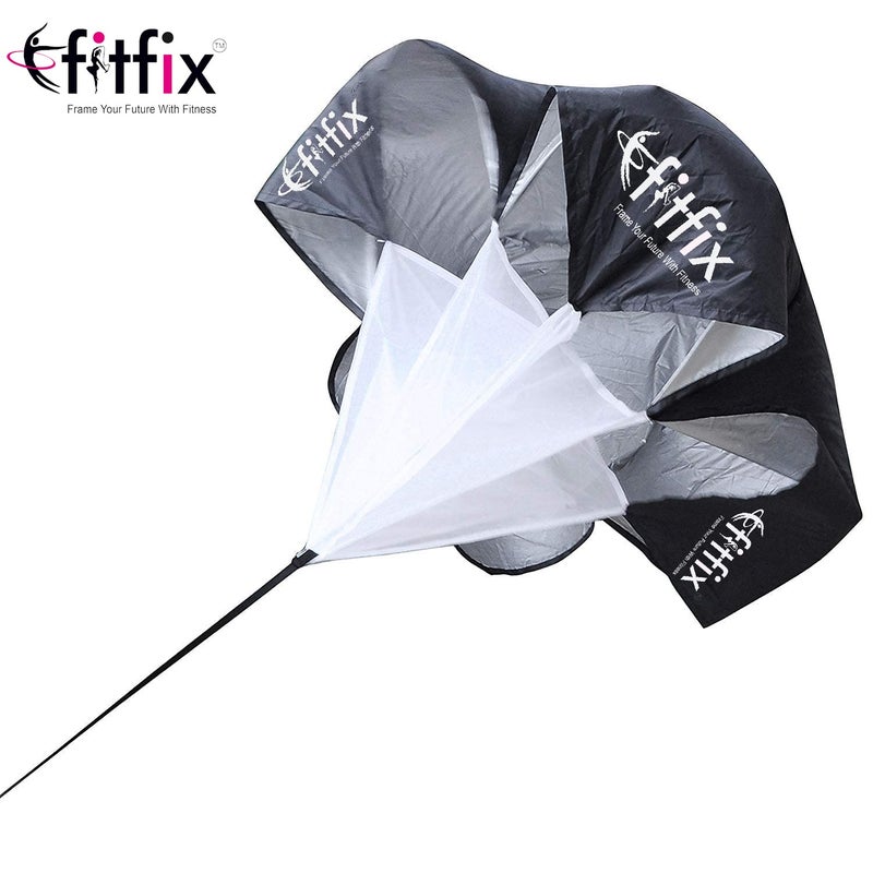 Fitfix ® Nylon Fabric 56" Resistance Training Speed Running Chute for Fitness Training Football Soccer Tennis Basketball Running Chute (Black) - Image 4