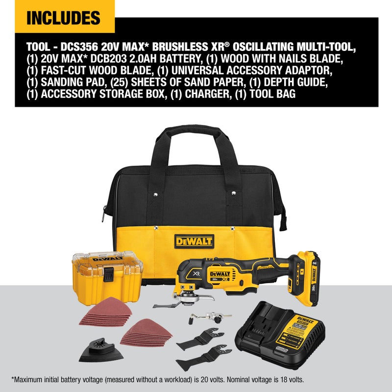 DEWALT DEWALT 20V MAX XR Multi-Tool Kit, Oscillating Tool, 3-Speed, Quick Blade Change for Multi-Tool Needs, Cordless (DCS356D1)  - Image 3