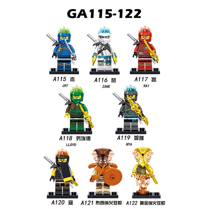 Jiangpai Ninja Series GA115-122 Building Blocks Figures Educational Puzzle Toys - Image 2