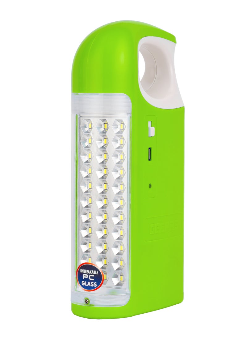 GEEPAS High Power 3D Emergency Lantern, Lead-Acid Battery, GE5510N | 33 PCS 2835SMD LED | Overcharge Protection | Unbreakable PC Glass | Automatic Lighting | USB Output  - Image 1
